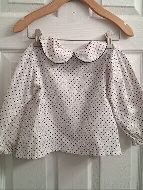 Vintage Girls Tiny Tots Polka Dot Shirt Size 4
